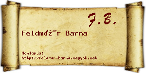Feldmár Barna névjegykártya
